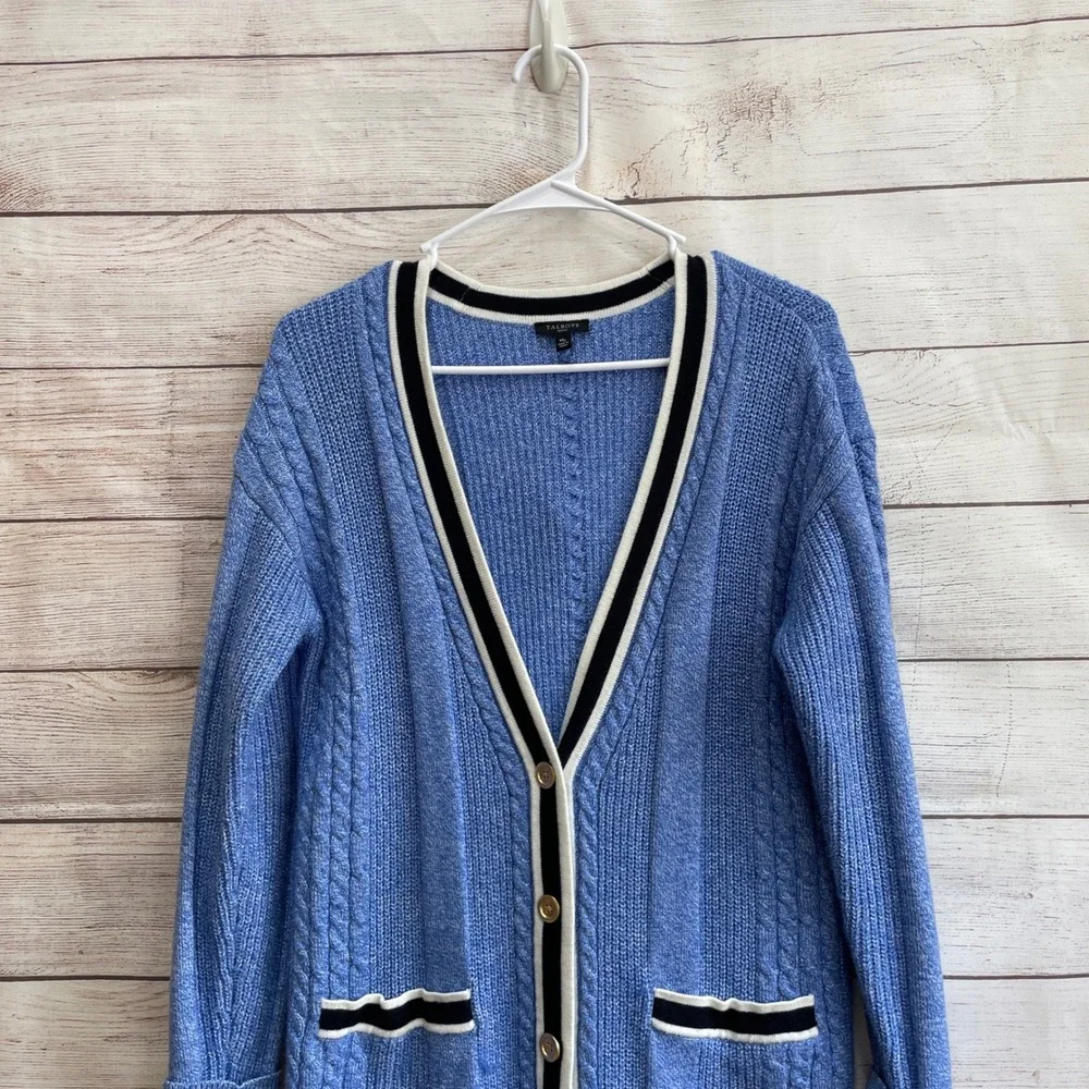 TALBOTS BLUE CARDIGAN‎ SWEATER